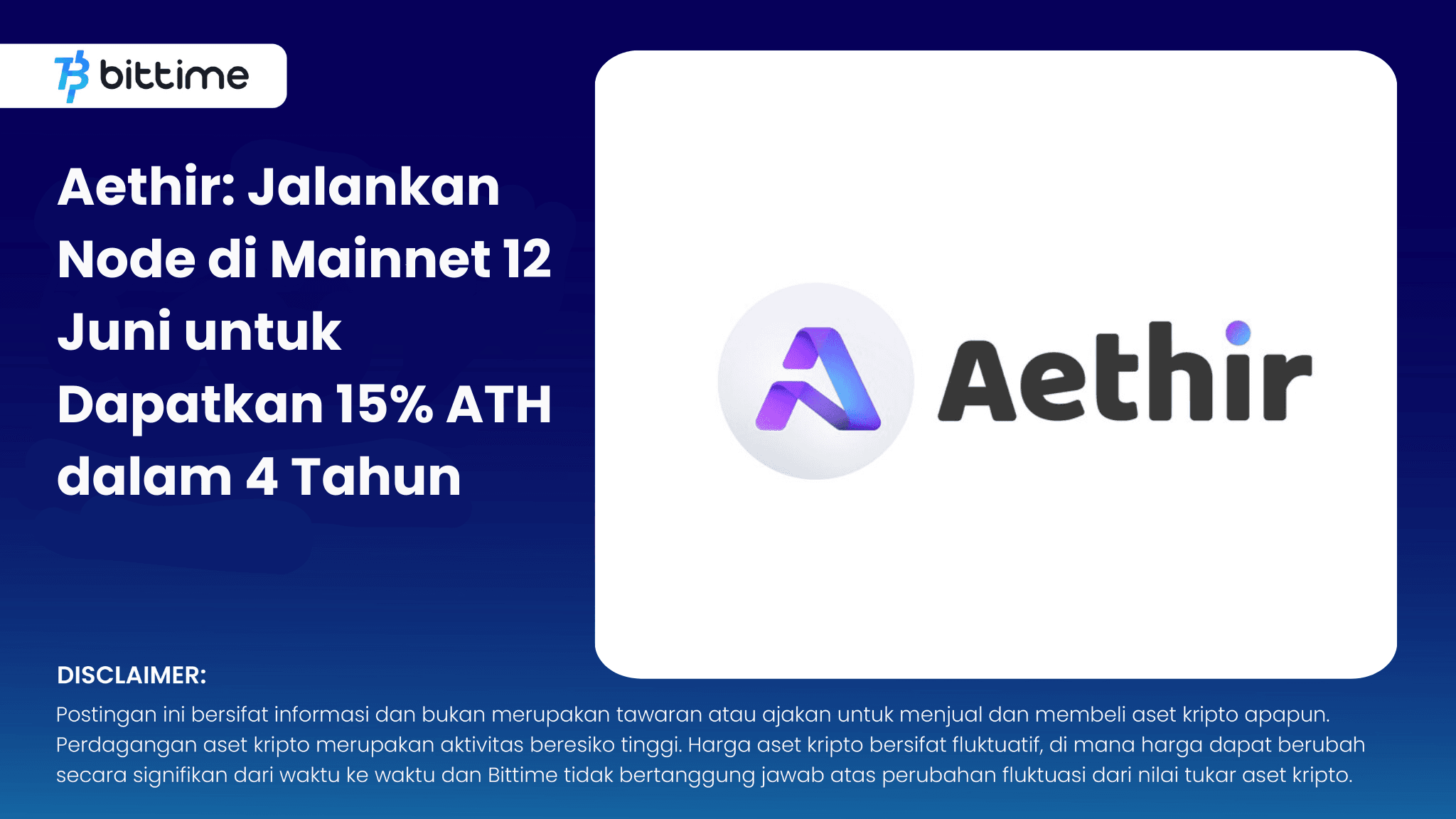 Aethir: Jalankan Node di Mainnet 12 Juni untuk Dapatkan 15% ATH dalam 4 Tahun