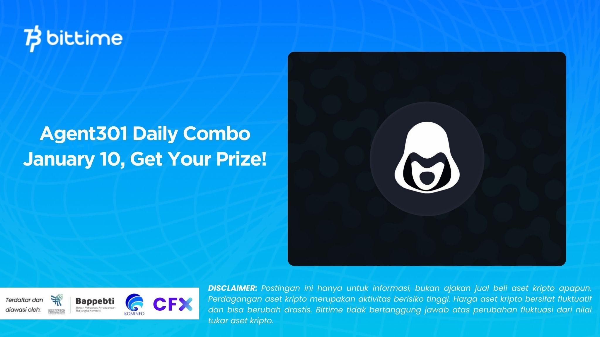 Agent301 Daily Combo January 10, Get Your Prize!.