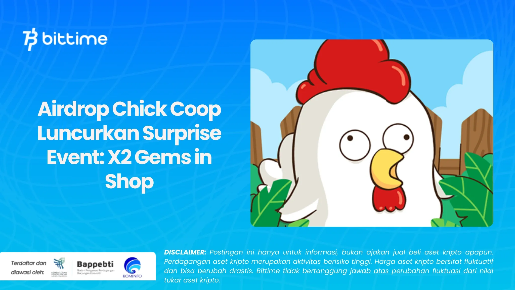 Airdrop Chick Coop Luncurkan Surprise Event X2 Gems in Shop.