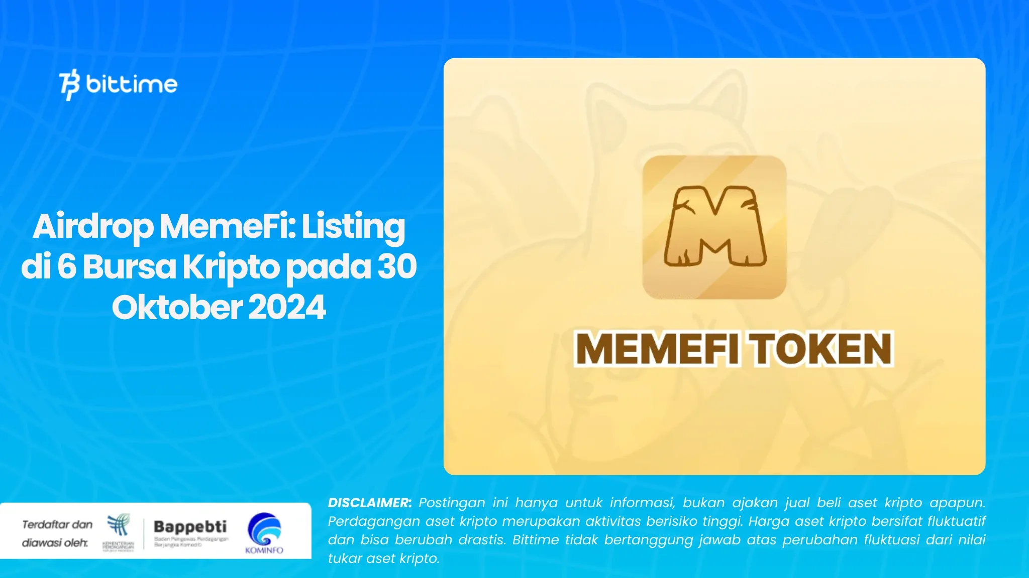 Airdrop MemeFi Listing di 6 Bursa Kripto pada 30 Oktober 2024