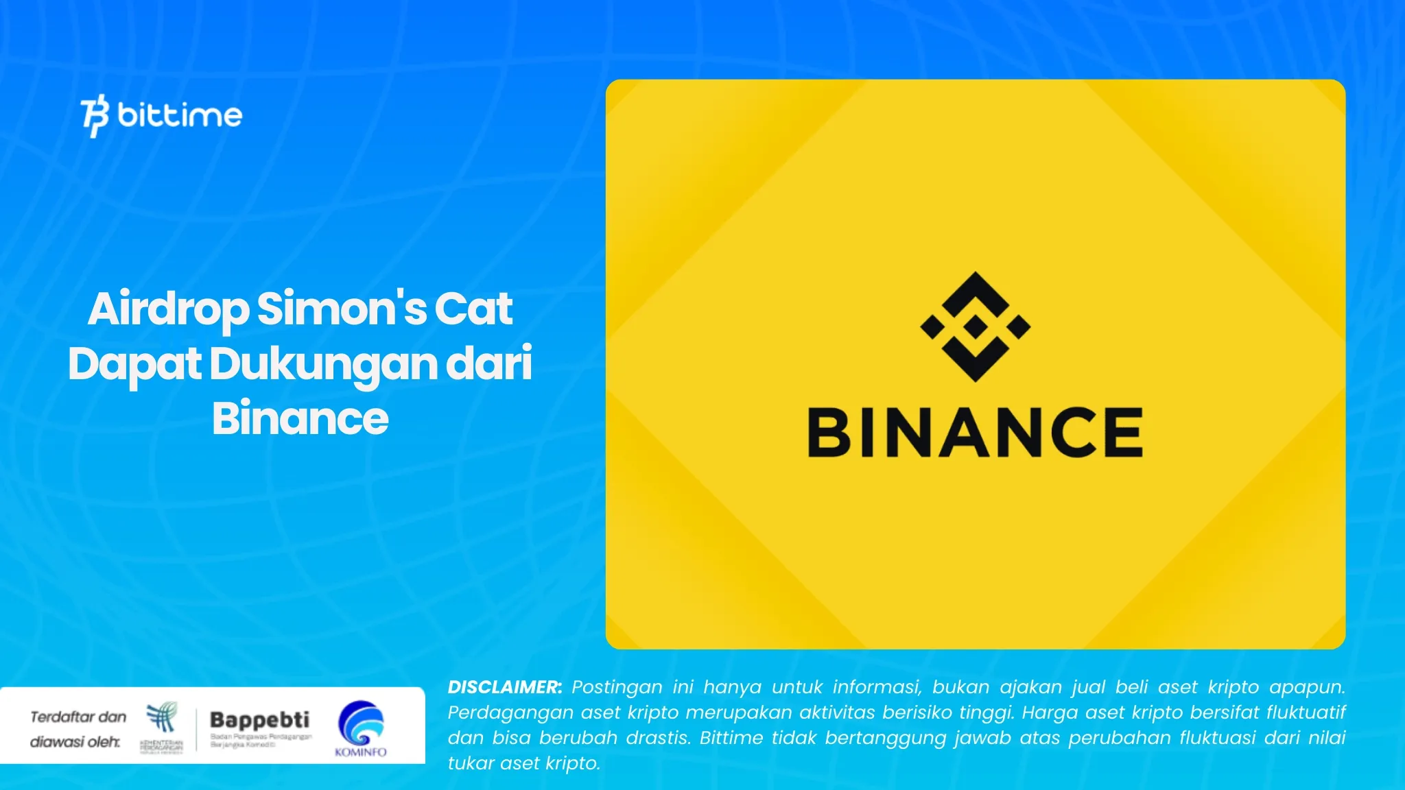 Airdrop Simon's Cat Dapat Dukungan dari Binance