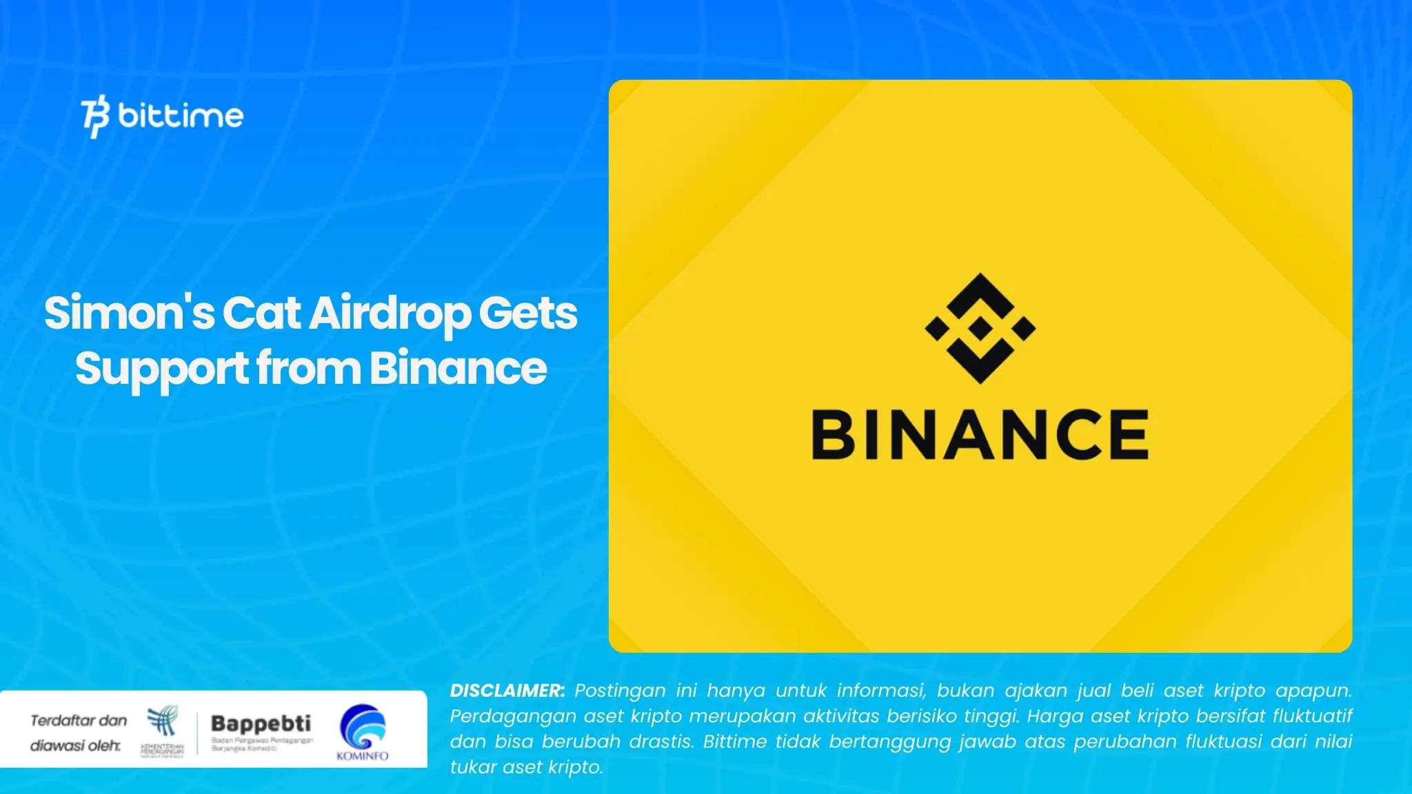 Airdrop Simon's Cat Dapat Dukungan dari Binance