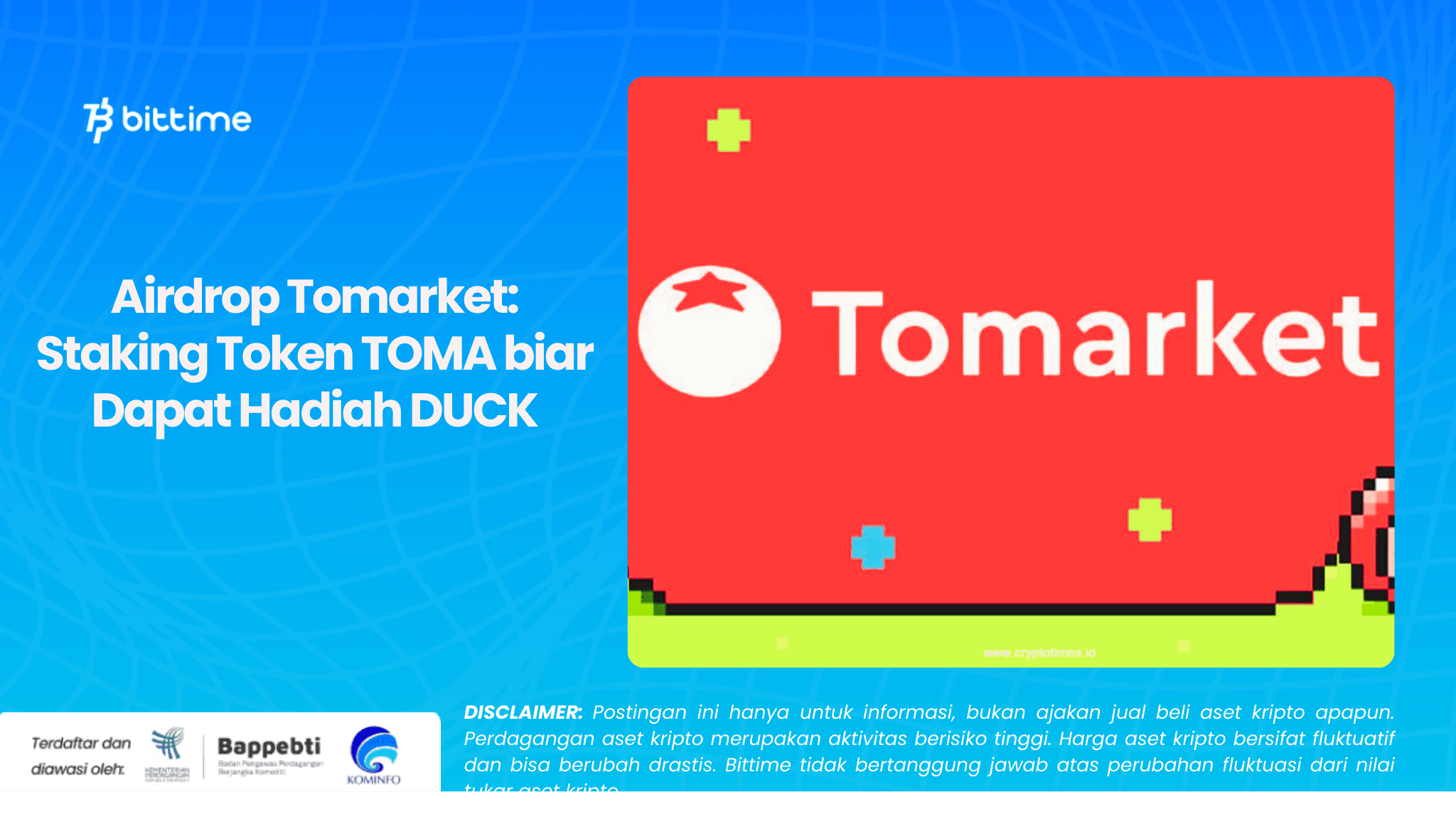 Airdrop Tomarket: Staking Token TOMA biar Dapat Hadiah DUCK