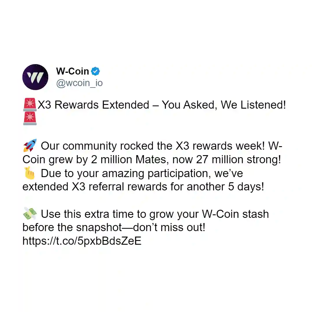 Airdrop W-Coin Adakan Event Program X3 Referral Rewards - x post.webp