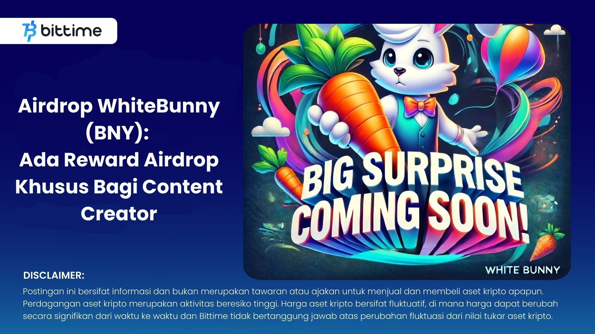 Airdrop WhiteBunny (BNY): Ada Reward Airdrop Khusus Bagi Content Creator.