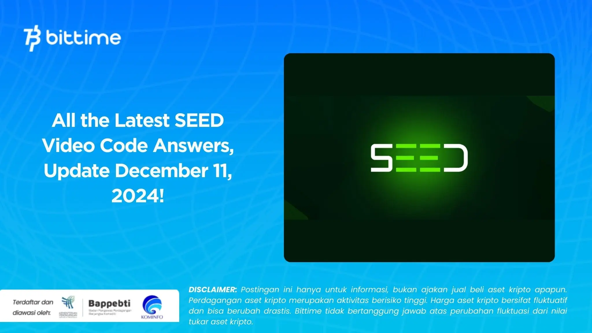 All the Latest SEED Video Code Answers, Update 11 December 2024!