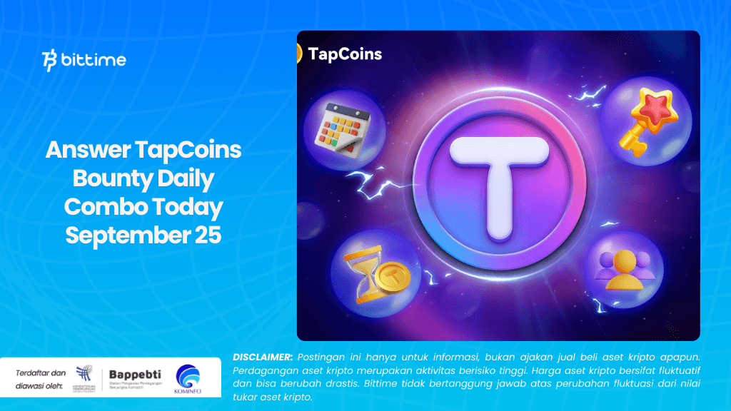 Answer TapCoins Bounty Daily Combo Today September 25