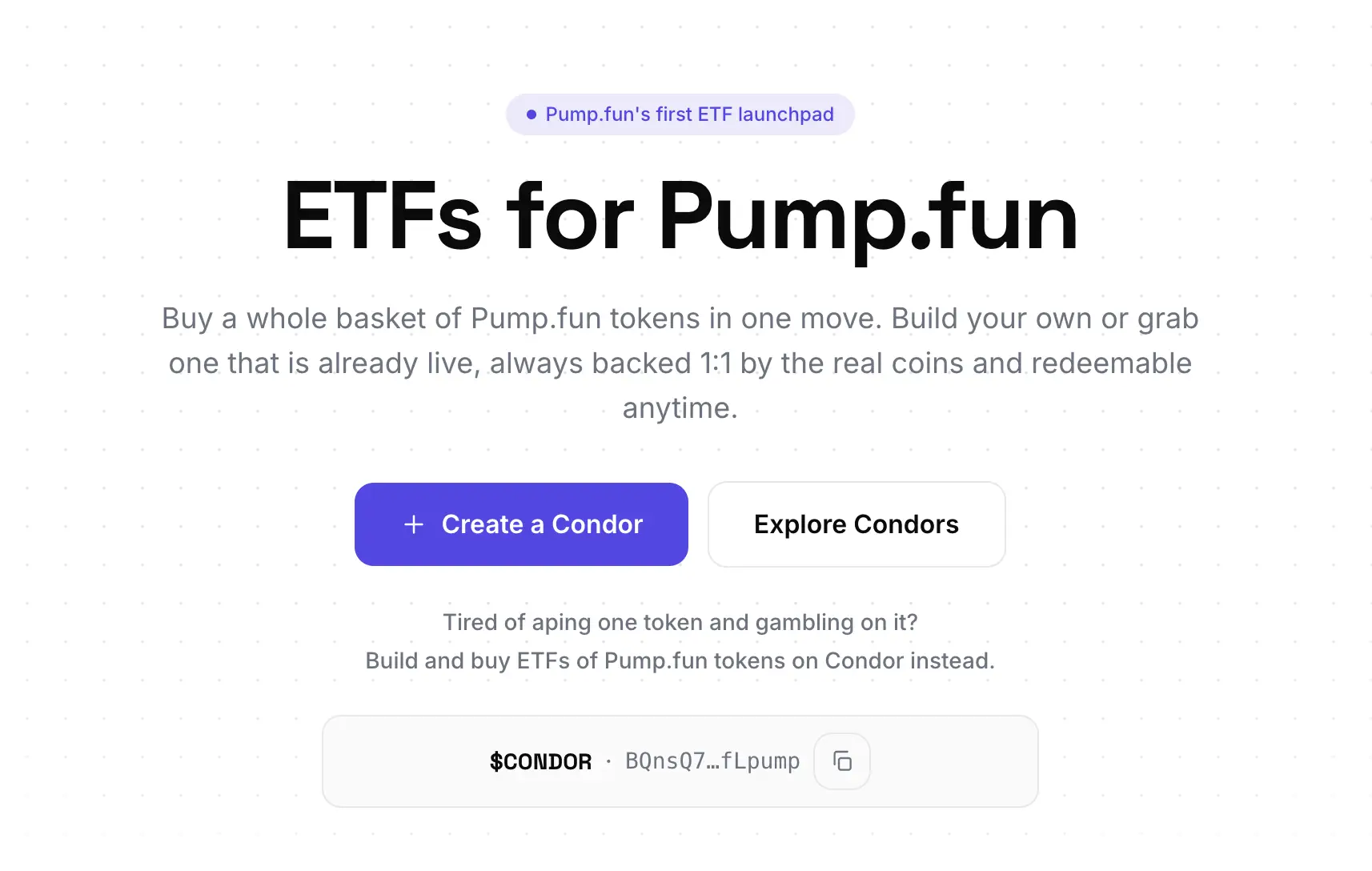 Apa Itu Condor Funds ETF Launchpad untuk Token Pump.fun di Solana - home.webp