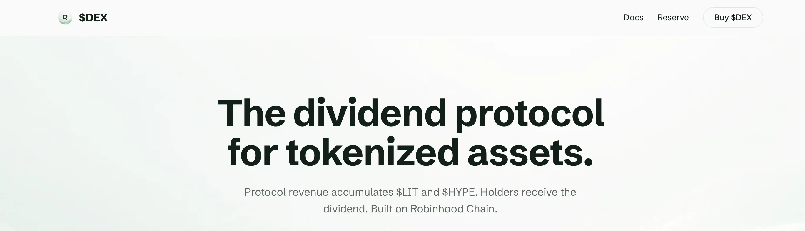 Apa Itu Dex Reserve ($DEX) Protokol Dividen di Robinhood Chain yang Bagikan $LIT & $HYPE - home.webp