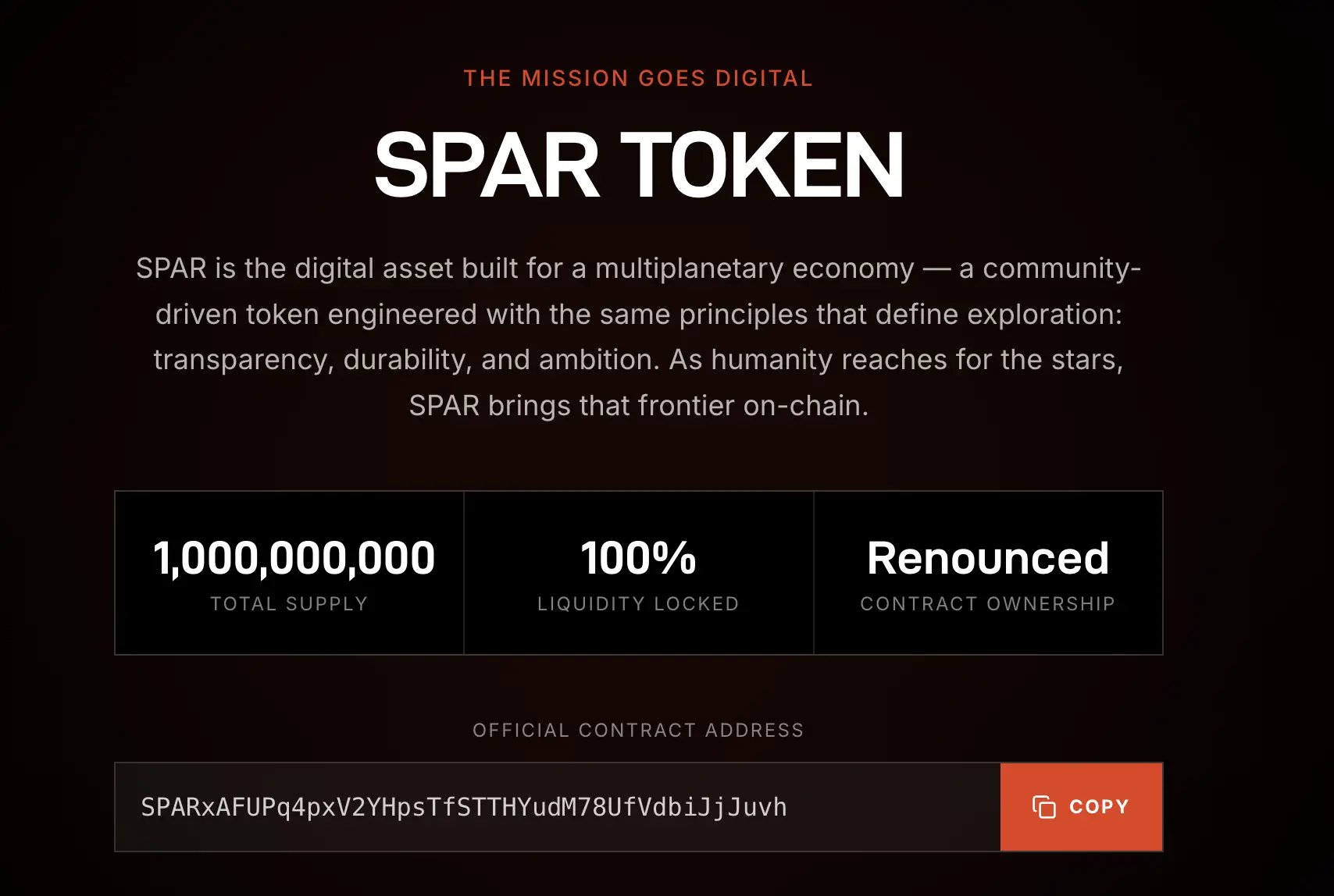 Apa Itu SPAR (Space Protocol Asset Resource) Memecoin Solana dengan Narasi Infrastruktur Multiplanet - tokenomics.webp
