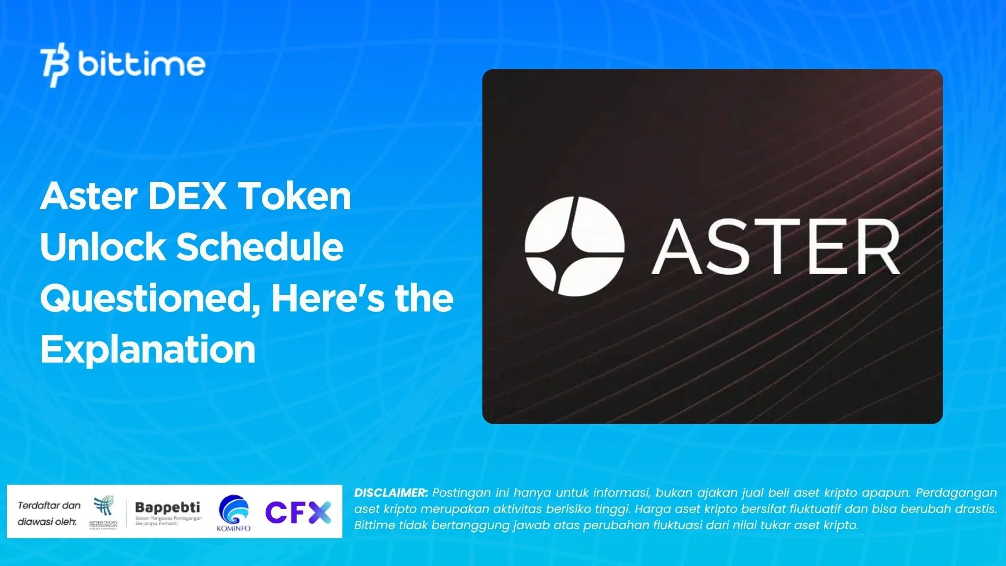 Aster DEX Token Unlock Schedule Questioned, Here's the Explanation