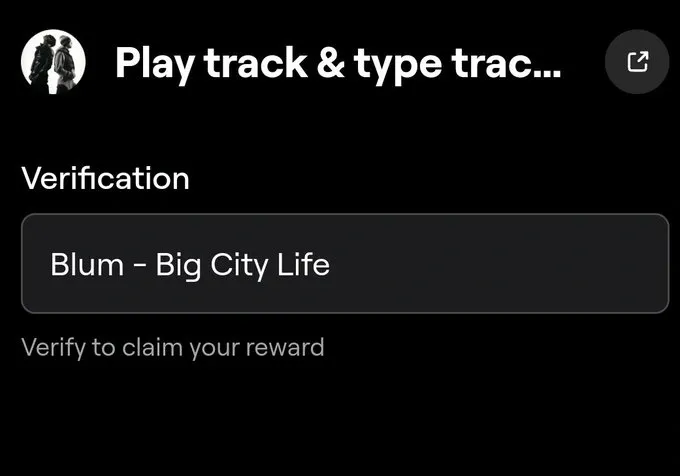 Kode Blum Track Quest Play track & type track name