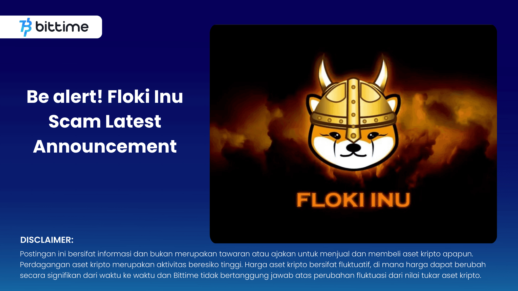 Be alert! Floki Inu Scam Latest Announcement