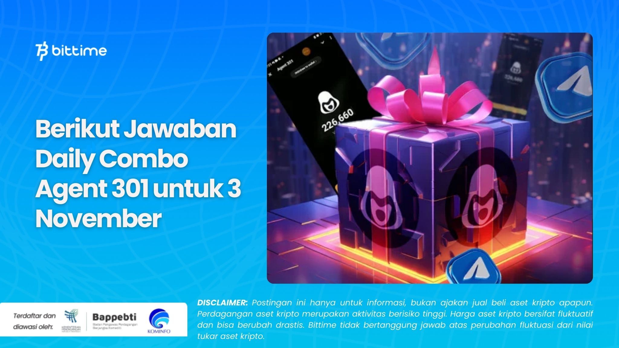 Jawaban Daily Combo Agent 301 untuk 3 November