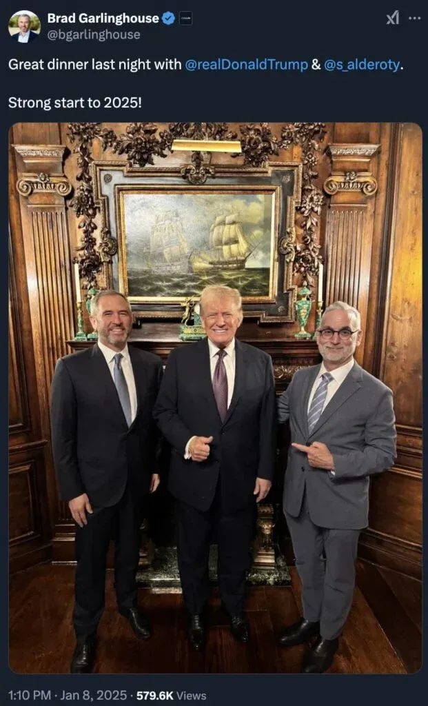Berita Ripple Makan Malam Brad Garlinghouse dengan Donald Trump Bikin XRP Bullish.png