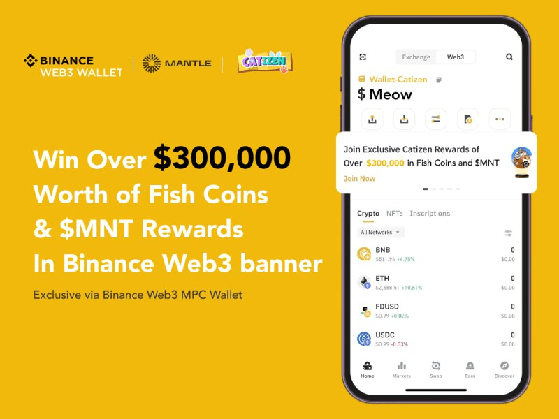 Binance, Mantle, Catizen