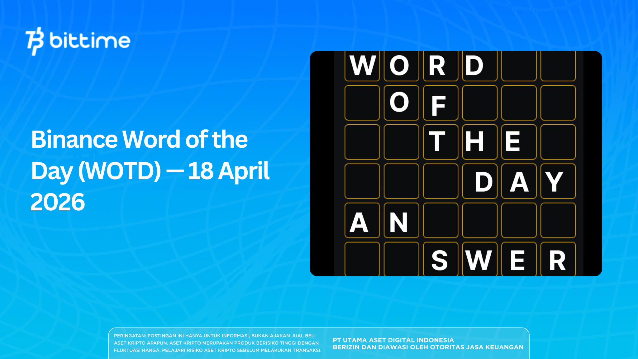 Binance Word of the Day Answer April 18, 2026 — All Words by Category