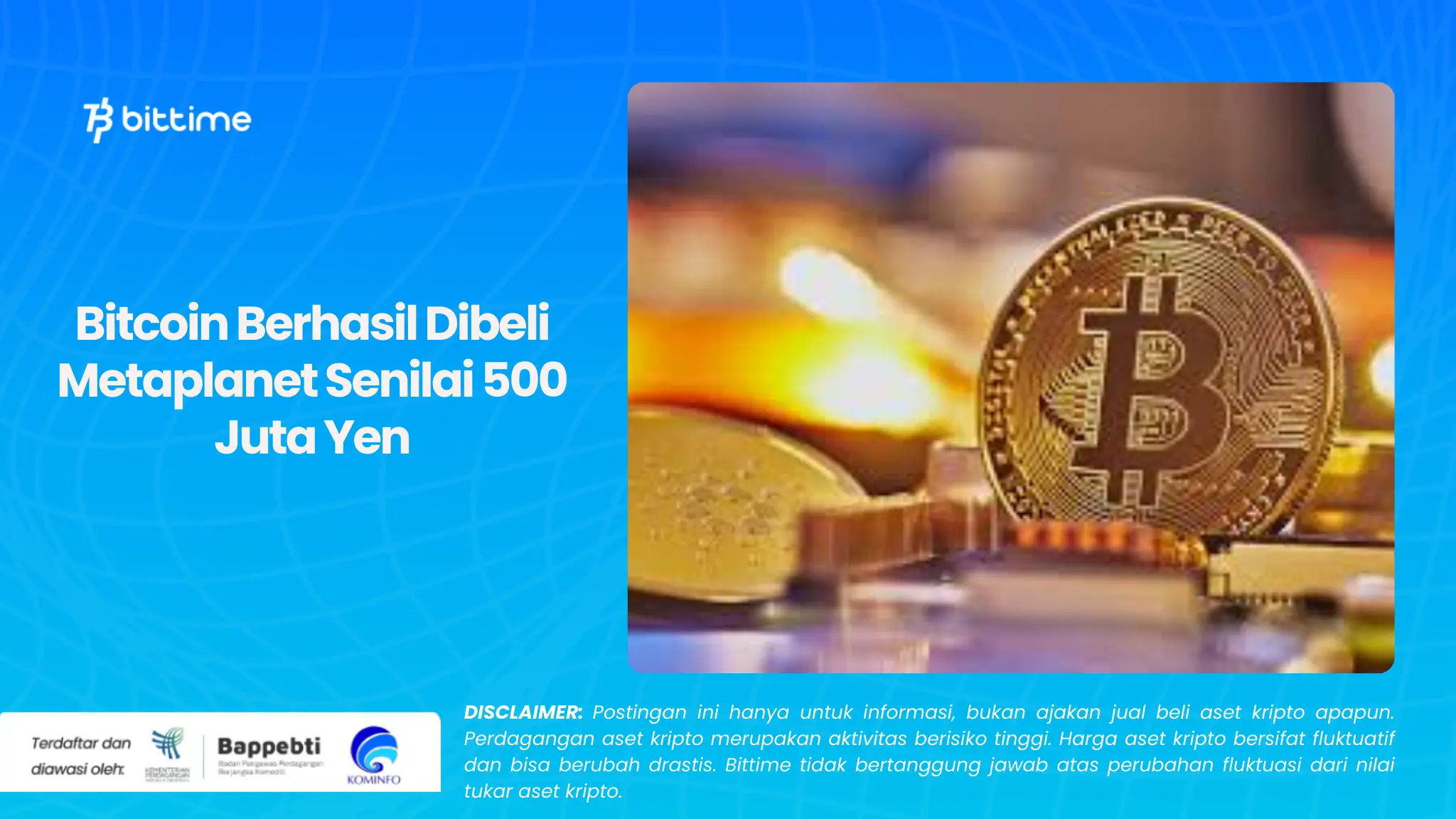 Bitcoin Berhasil Dibeli Metaplanet Senilai 500 Juta Yen