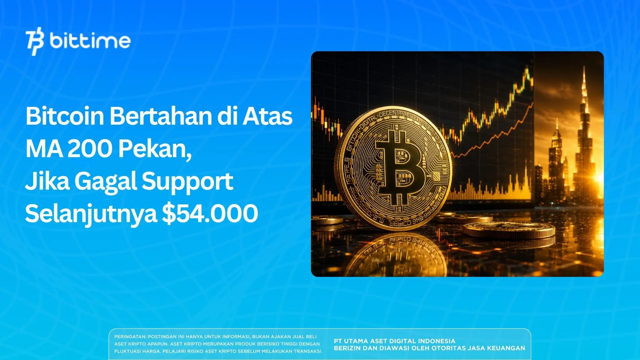 Bitcoin Bertahan di Atas MA 200, Jika Gagal Support Selanjutnya $54.000
