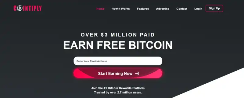 Bitcoin Gratis Dapatkan BTC Lewat 3 Faucet Website - cointiply.webp