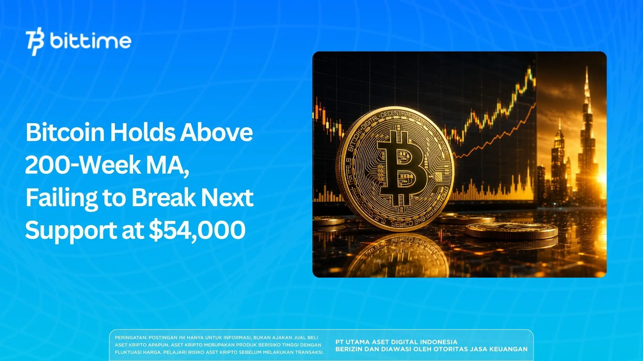 Bitcoin Holds Above 200-Week MA, Failing to Break Next Support at $54,000