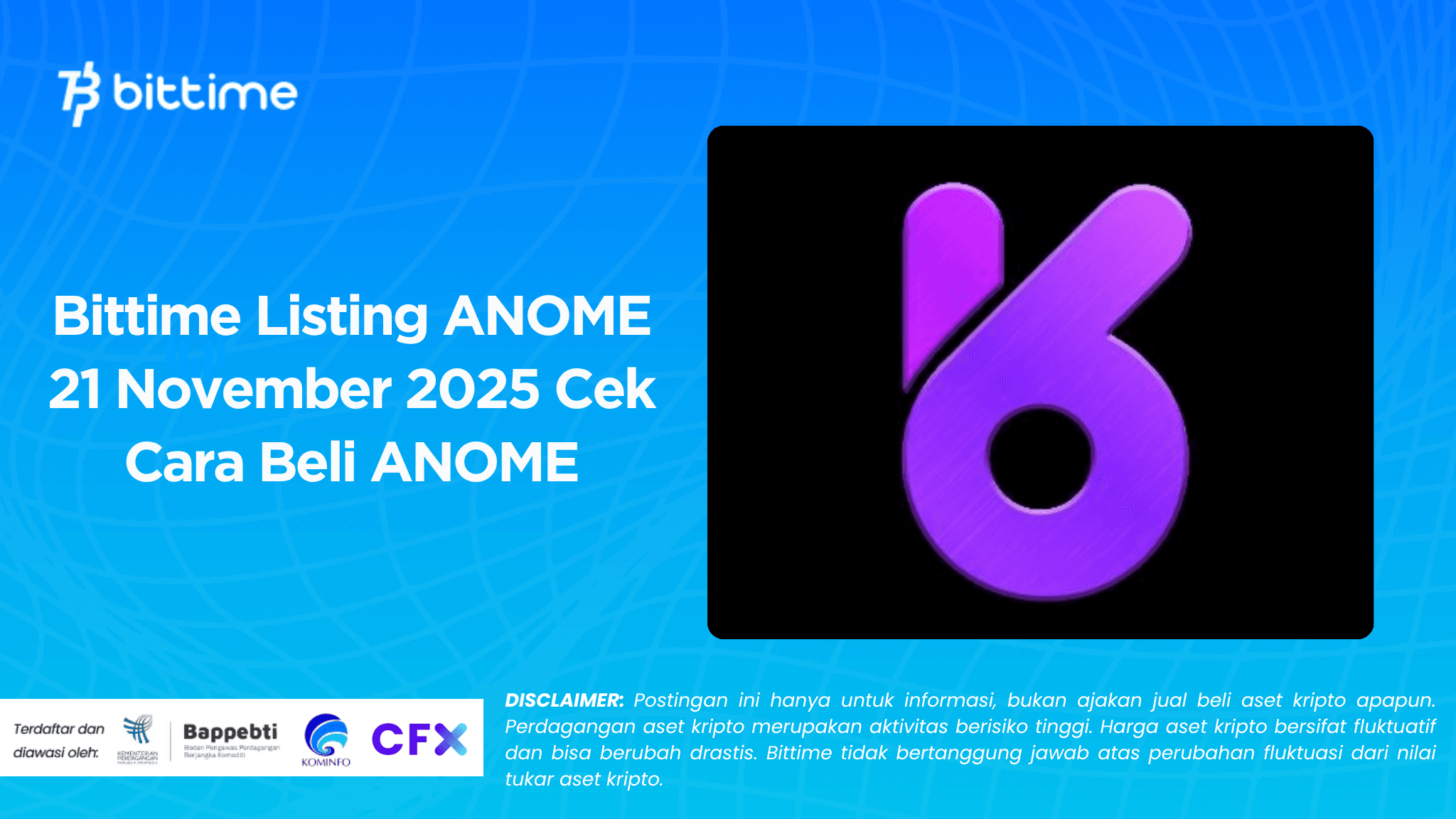 Bittime Listing ANOME November 21, 2025 Check How to Buy ANOME