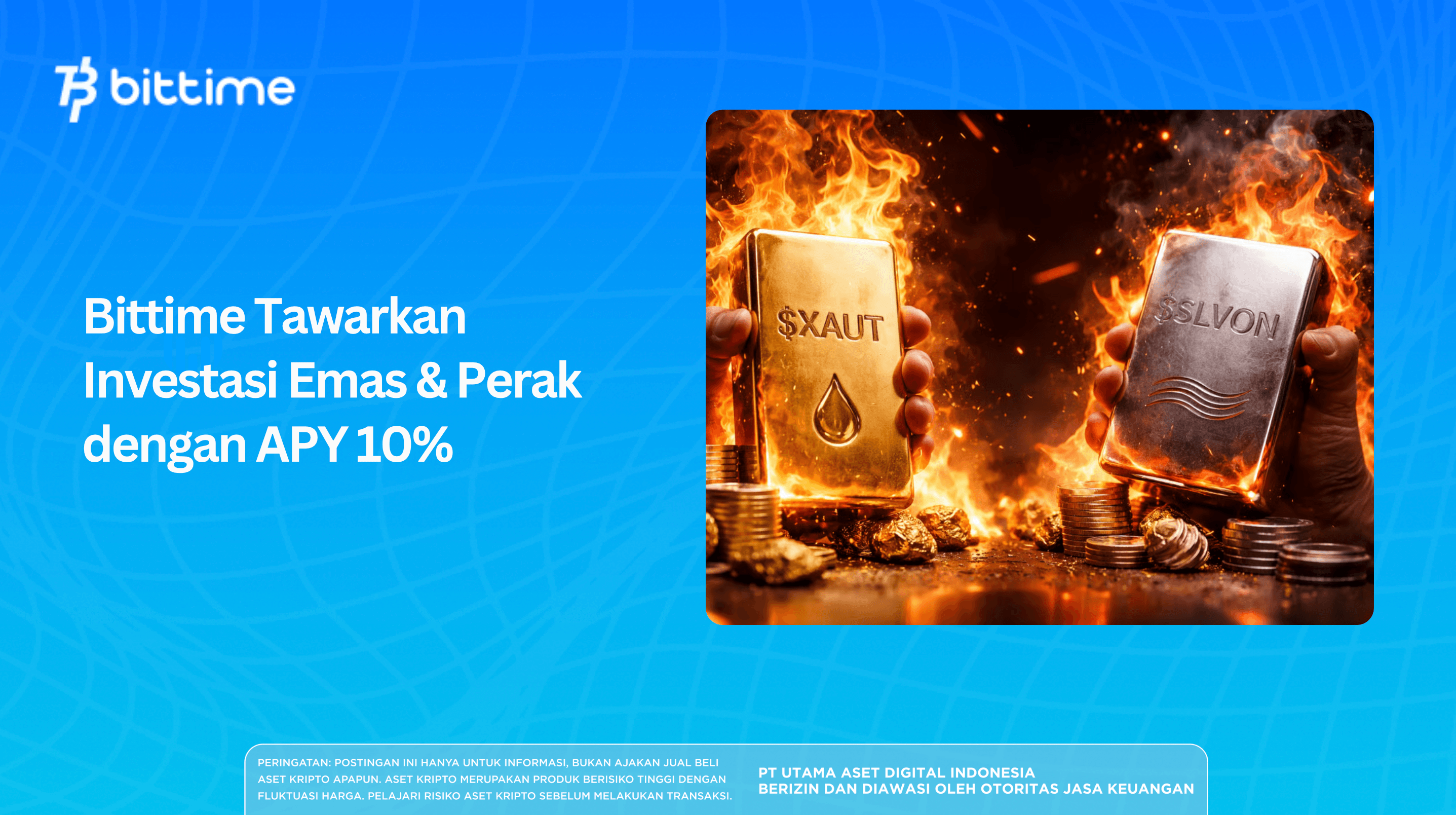Bittime Tawarkan Investasi Emas & Perak dengan APY 10%