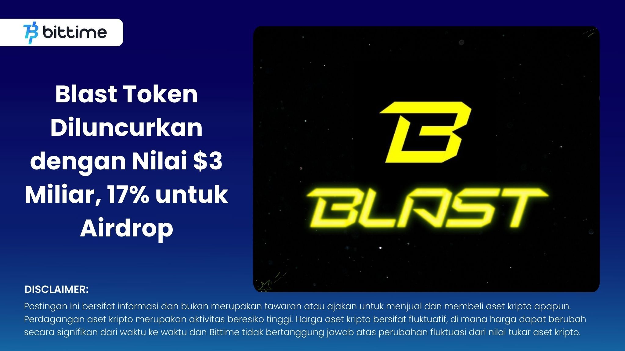 Blast Token Diluncurkan dengan Nilai $3 Miliar, 17% untuk Airdrop.jpg