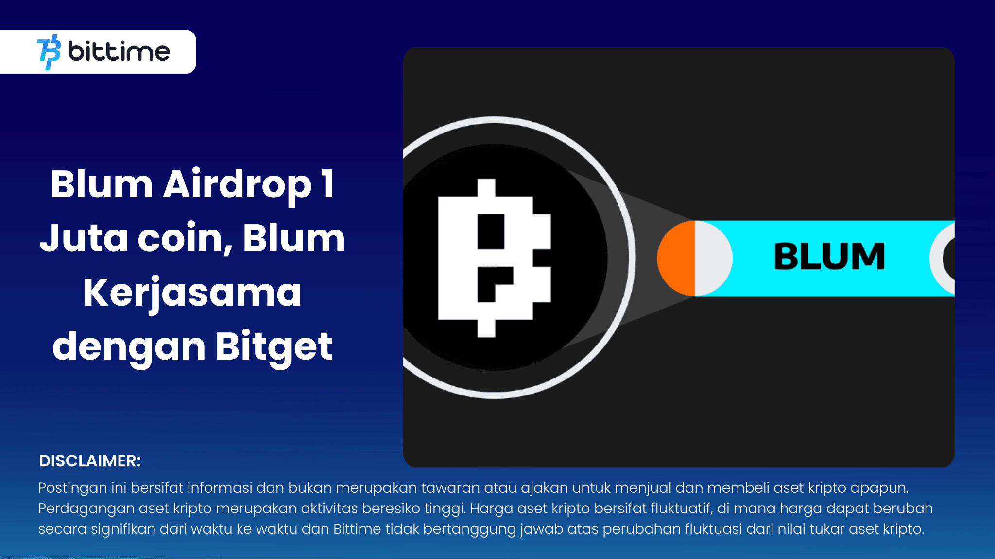 Blum Airdrop 1 Juta coin, Blum Kerjasama dengan Bitget