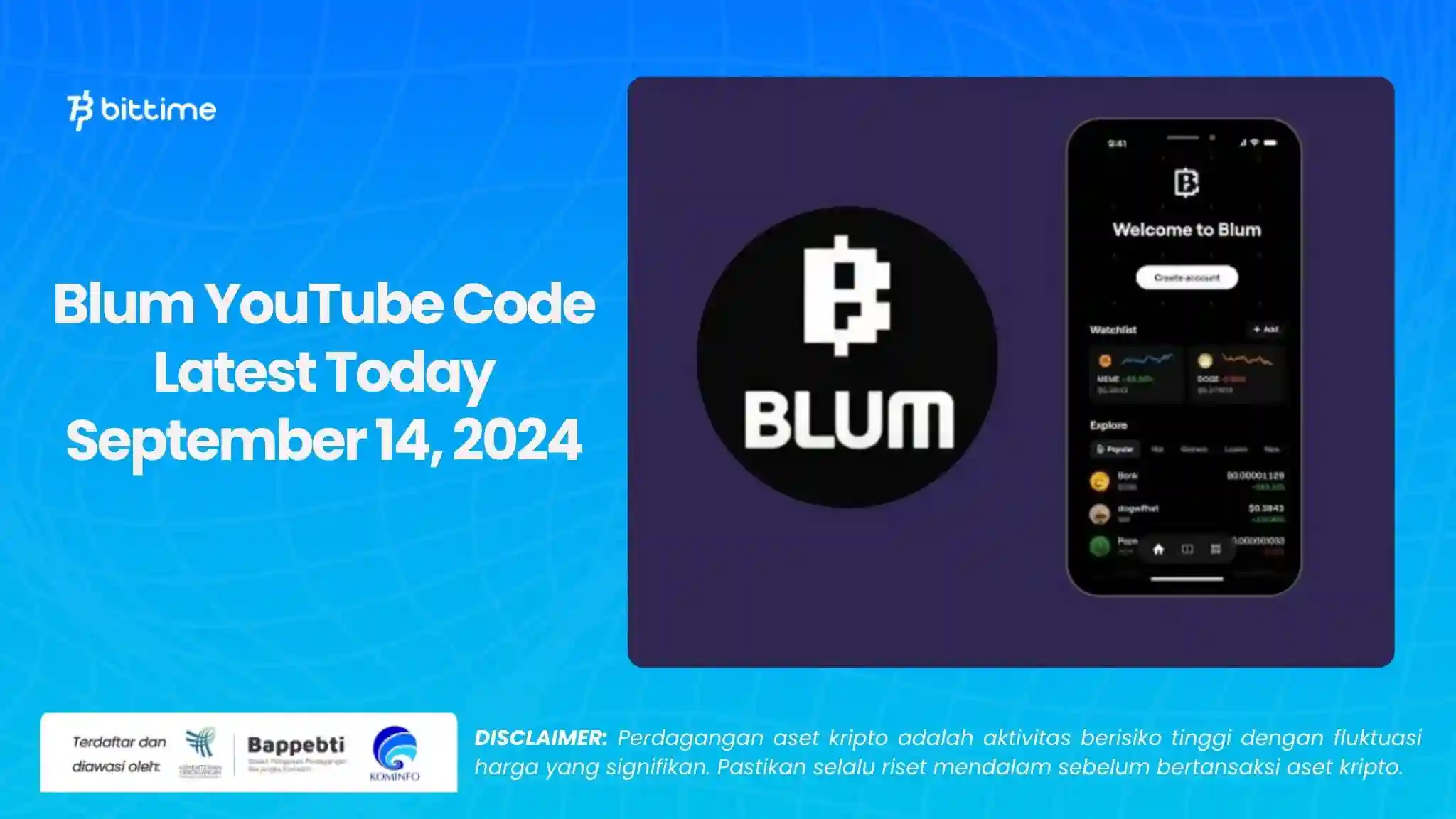 Blum YouTube Code Latest Today September 14, 2024.webp