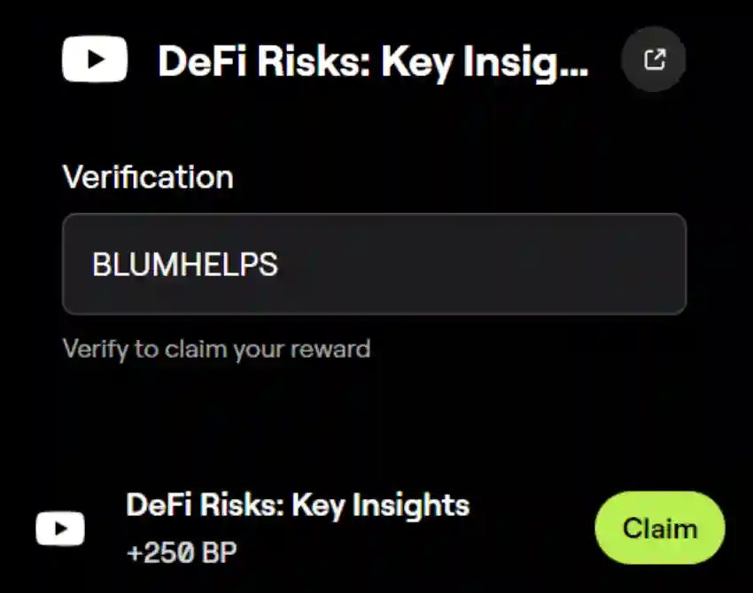 Blum YouTube Video Code 31 Oktober Terbaru DeFi Risks Key Insights - jawaban.webp