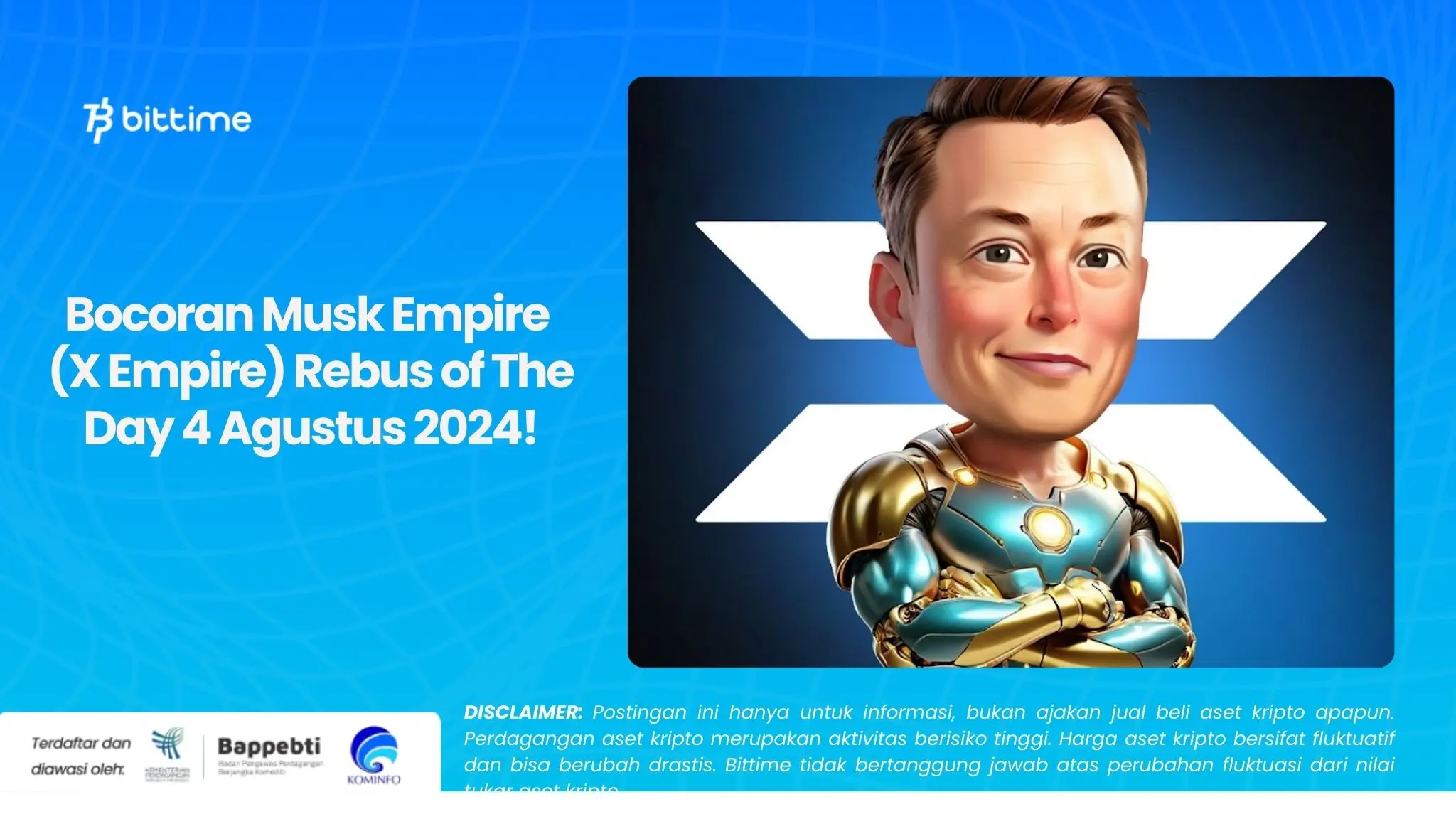 Bocoran Musk Empire (X Empire) Rebus of The Day 4 Agustus 2024!