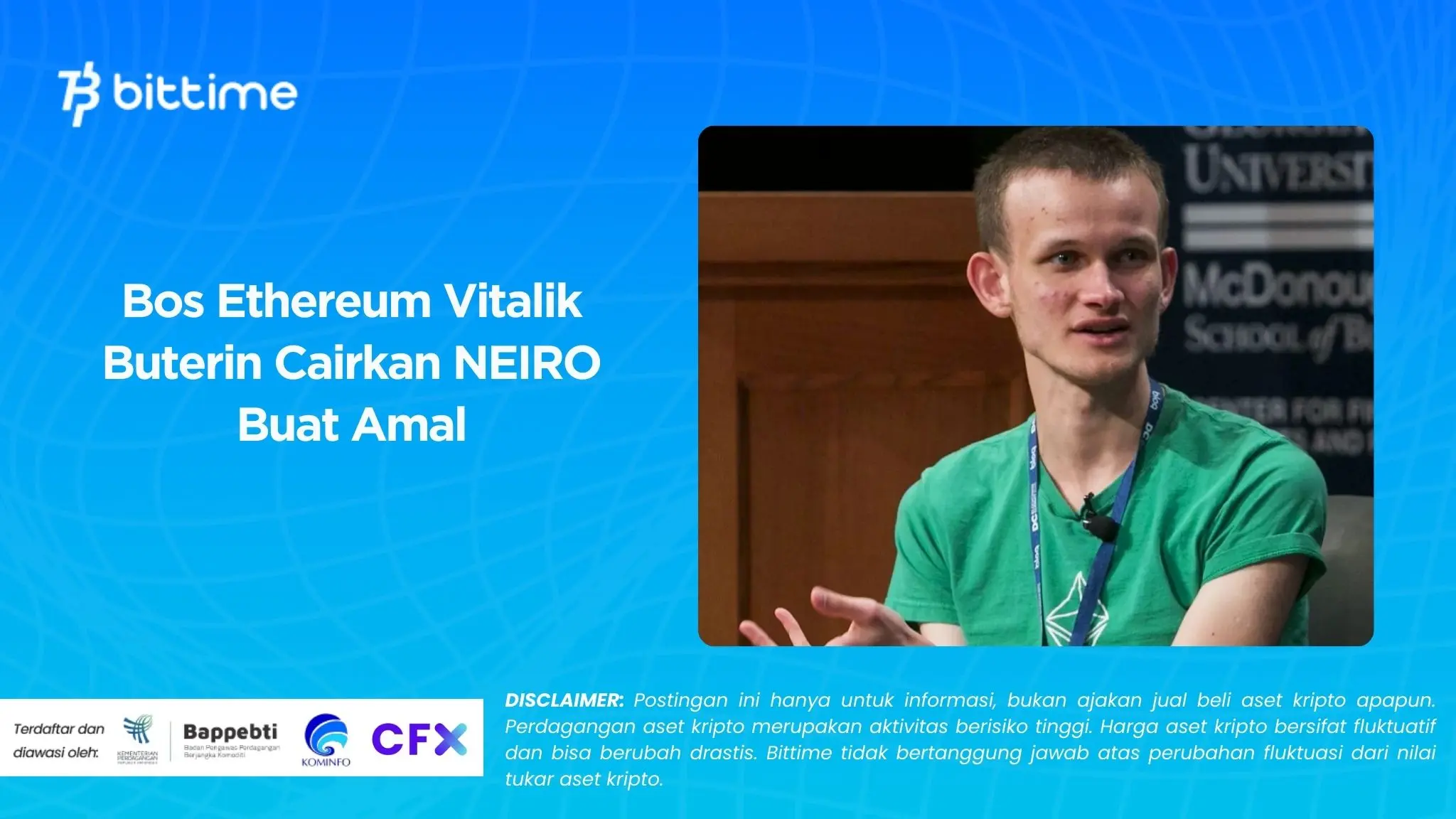 Bos Ethereum Vitalik Buterin Cairkan NEIRO Buat Amal.webp