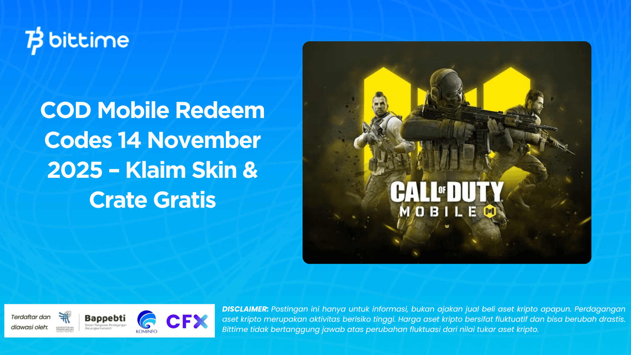 COD Mobile Redeem Codes 14 November 2025 – Klaim Skin & Crate Gratis
