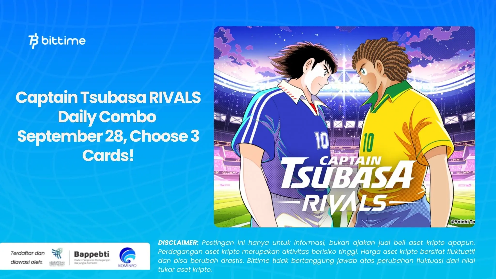 Captain Tsubasa RIVALS Daily Combo September 28, Choose 3 Cards!.webp