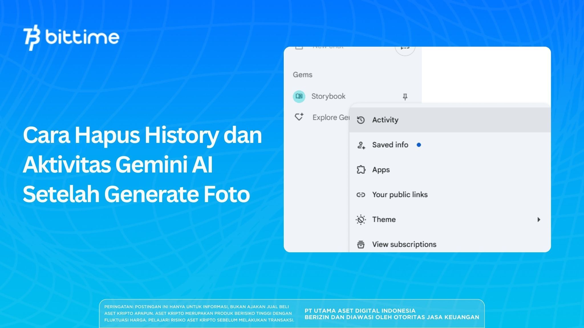 Cara Hapus History dan Aktivitas Gemini AI Setelah Generate Foto