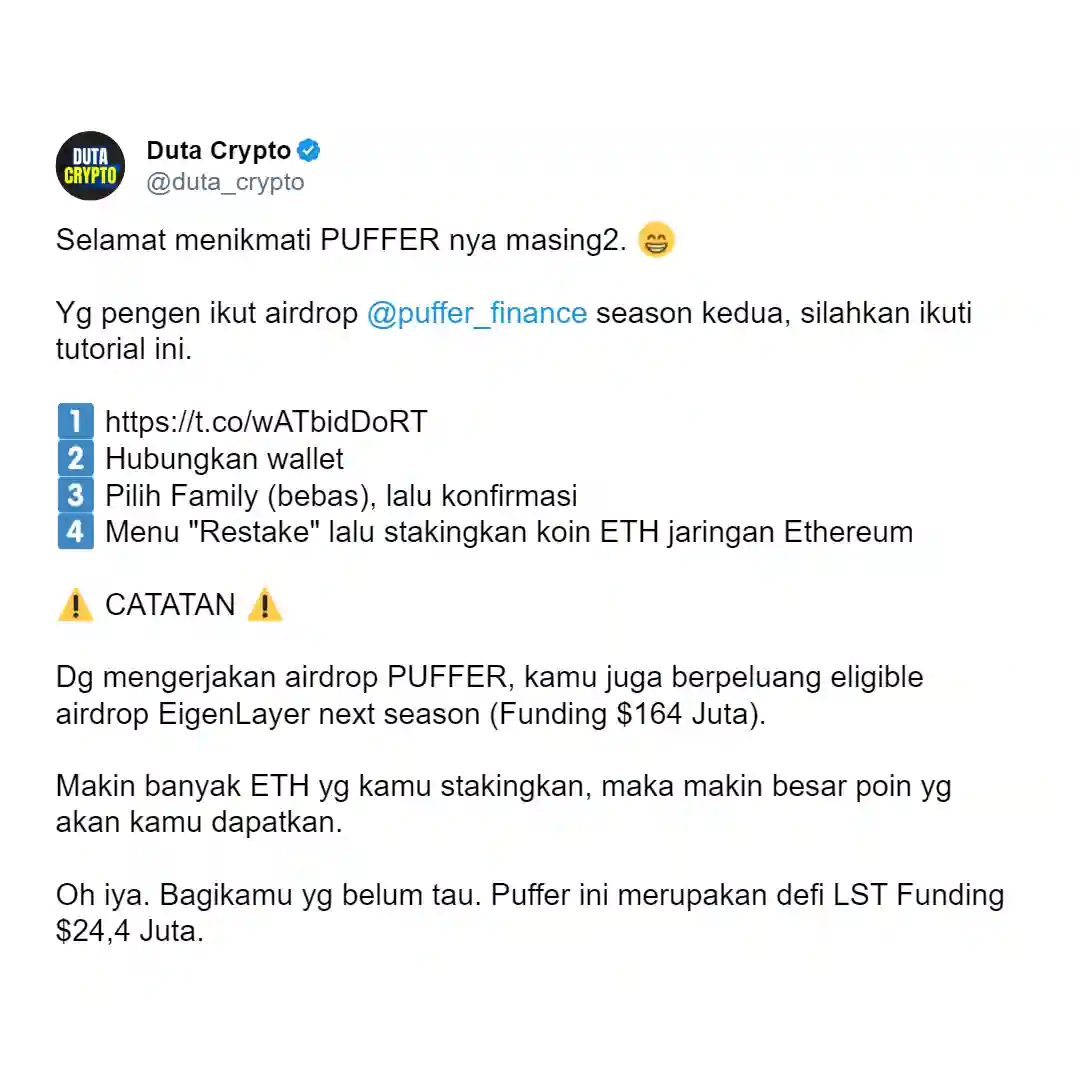 Cara Simpel Garap Airdrop PUFFER, Potensial Meroket - ss x.webp