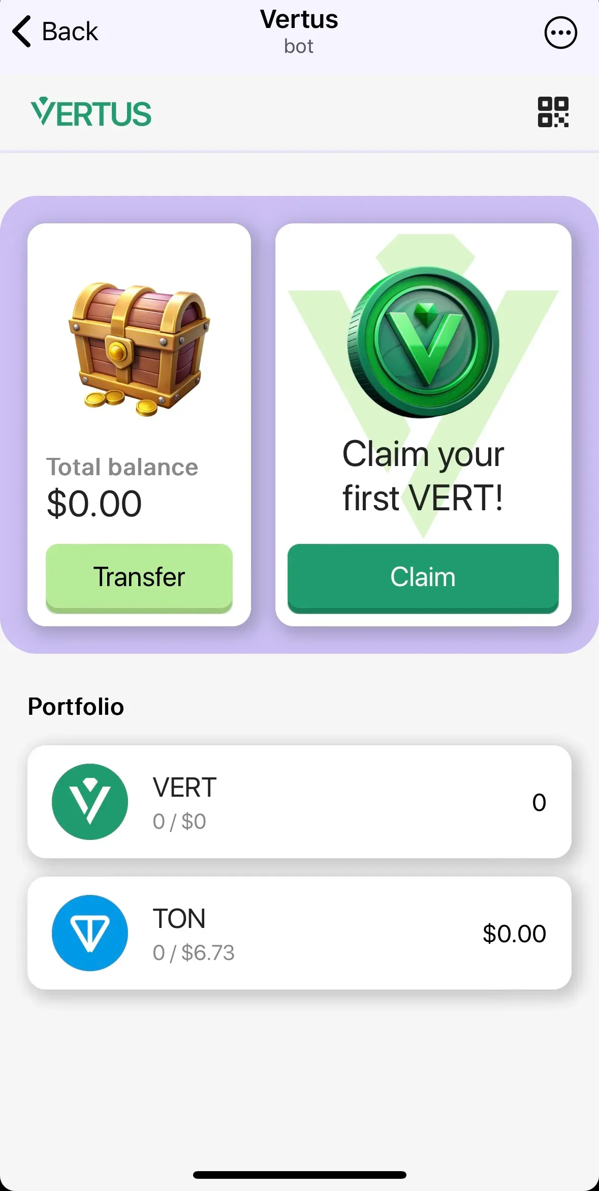 Cara bermain Airdrop Vertus - tampilan utama.webp