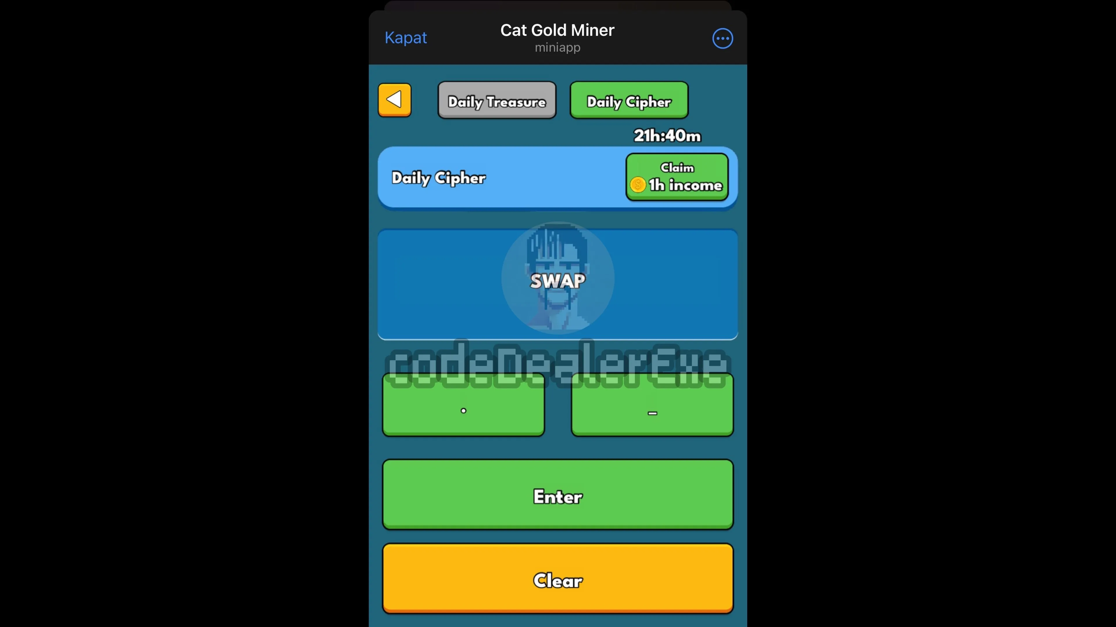 Cat Gold Miner Daily Cipher 2 Agustus 2024