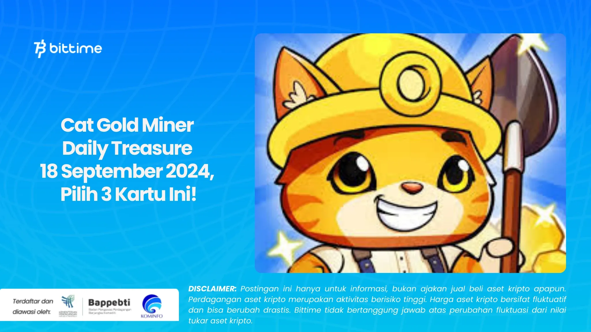 Cat Gold Miner Daily Treasure 18 September 2024, Pilih 3 Kartu Ini!.webp