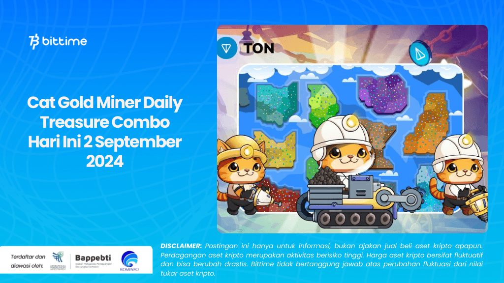 Cat Gold Miner Daily Treasure Combo Hari Ini 2 September 2024