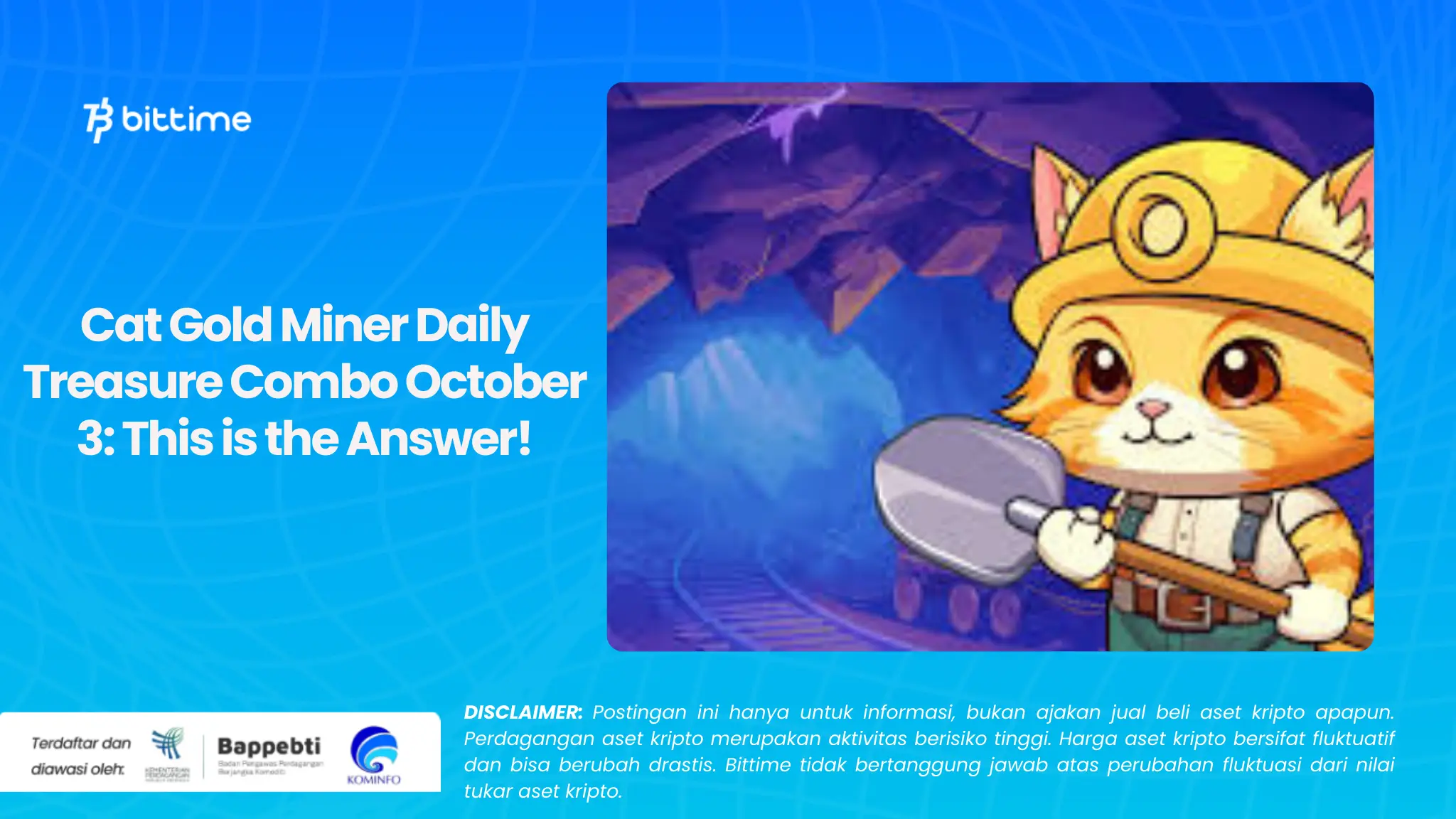 Cat Gold Miner Daily Treasure Combo October 3: This is the Answer!