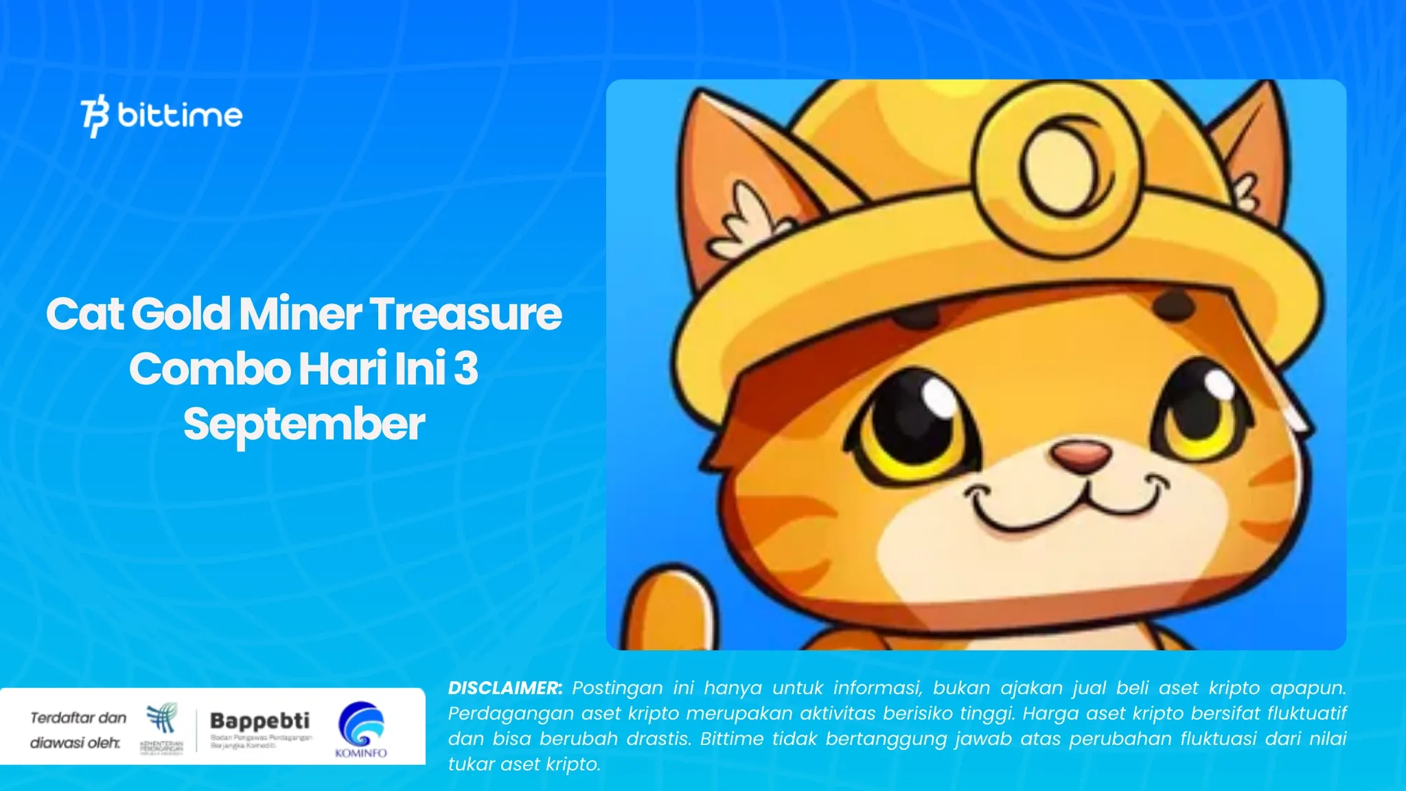 Cat Gold Miner Treasure Combo Hari Ini 3 September