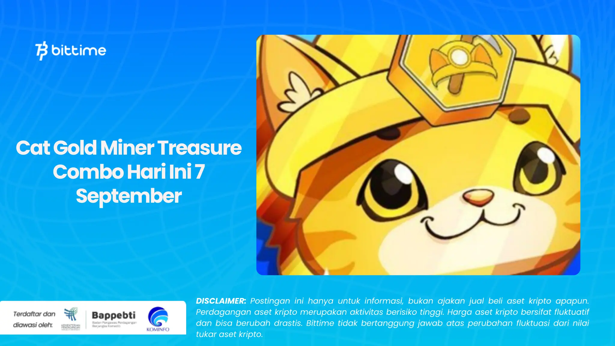 Cat Gold Miner Treasure Combo Hari Ini 7 September