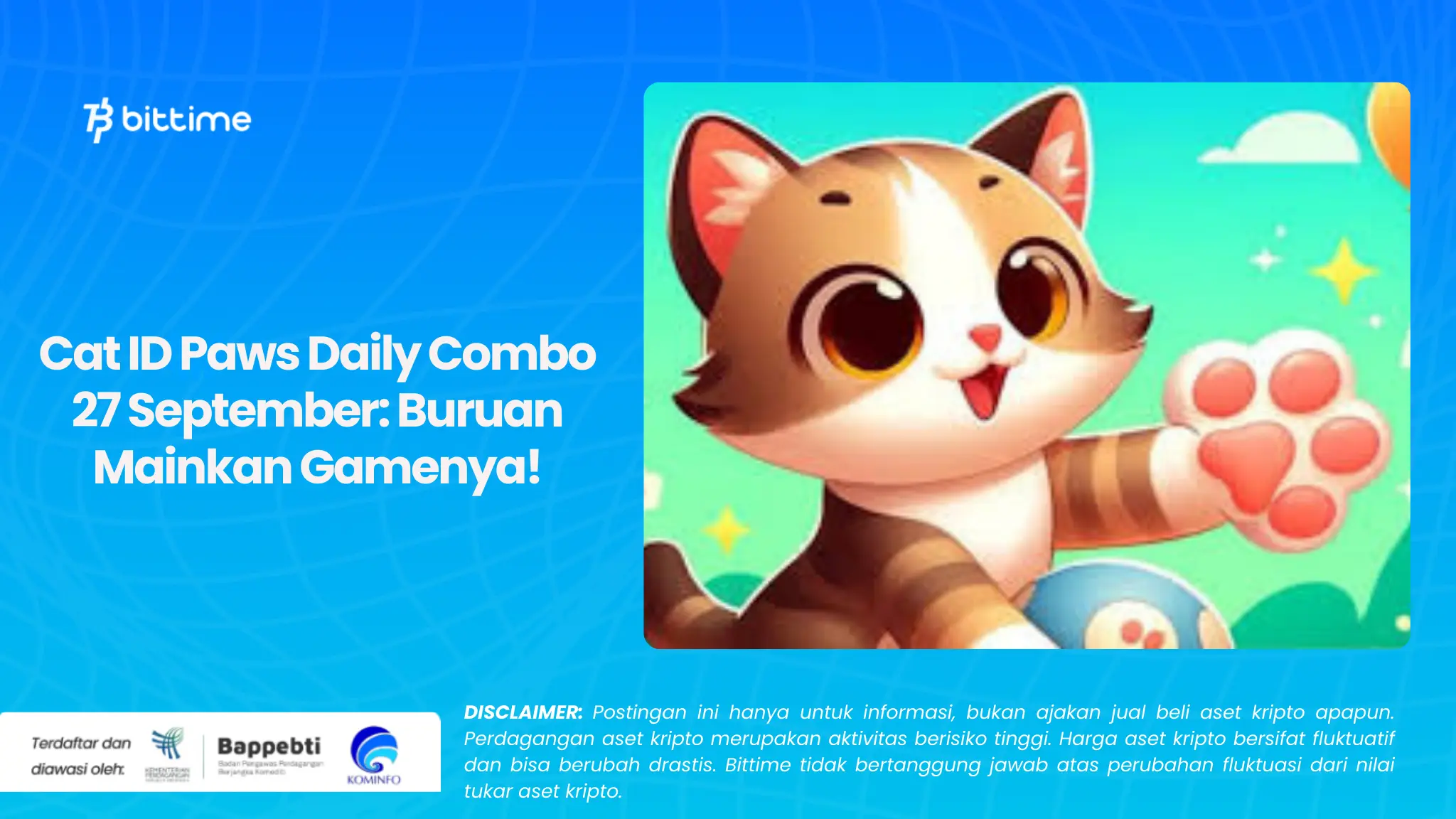 Cat ID Paws Daily Combo 27 September: Buruan Mainkan Gamenya!