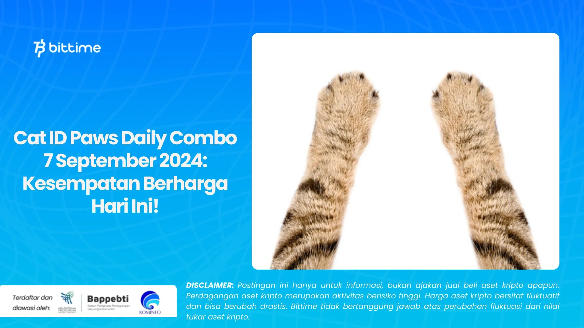 Cat ID Paws Daily Combo 7 September 2024 Kesempatan Berharga Hari Ini!