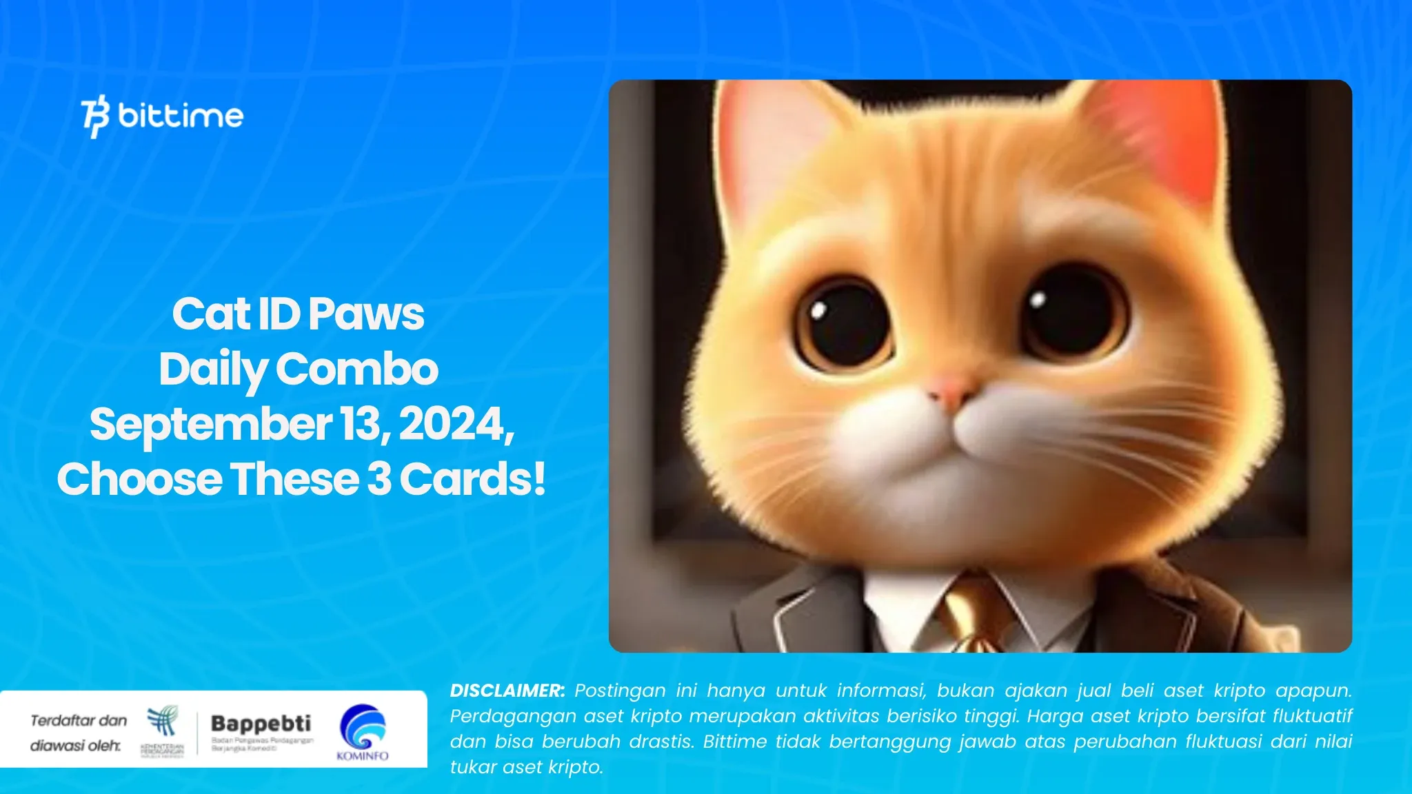 Cat ID Paws Daily Combo September 13, 2024, Choose These 3 Cards!