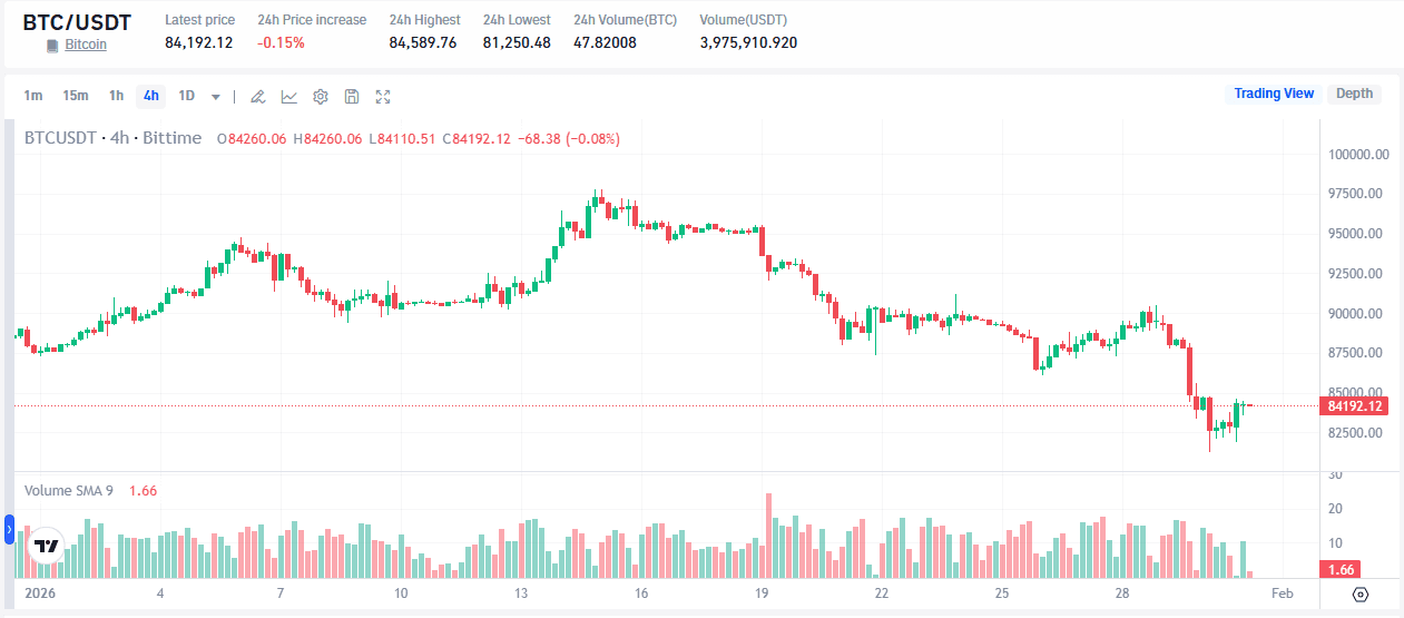 Chart Harga BTC 31 Januari 2026