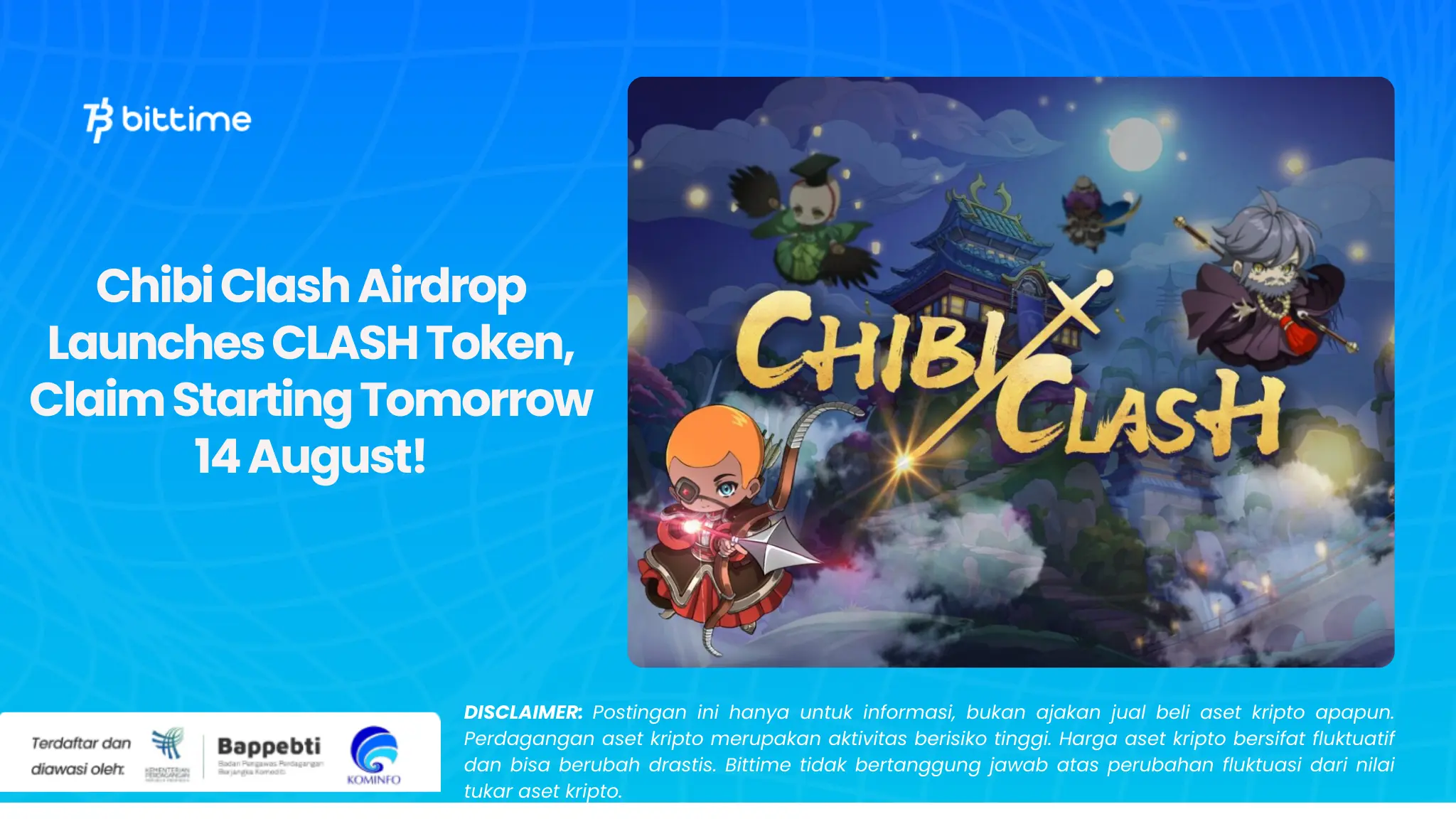 Chibi Clash Airdrop Launches CLASH Token, Claim Starting Tomorrow 14 August!.webp