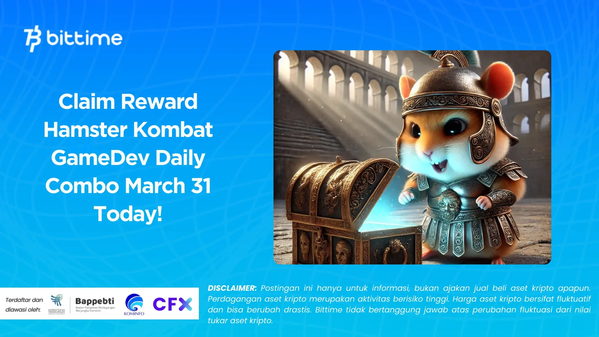 Claim Reward Hamster Kombat GameDev Daily Combo March 31 Today!